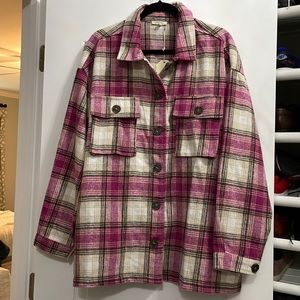 Jodifl 1X Plaid shacket NWT